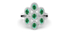 Bague en or blanc 18carats émeraude et diamants