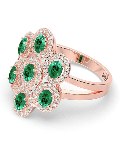 Bague en or blanc 18carats émeraude et diamants