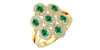 Bague en or jaune 18carats émeraude et diamants