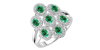 Bague en or blanc 18carats émeraude et diamants