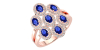 Bague en or rose 18carats saphir et diamants
