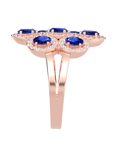 Bague en or rose 18carats saphir et diamants