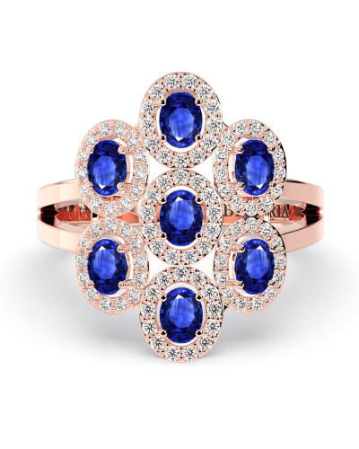 Bague en or rose 18carats saphir et diamants