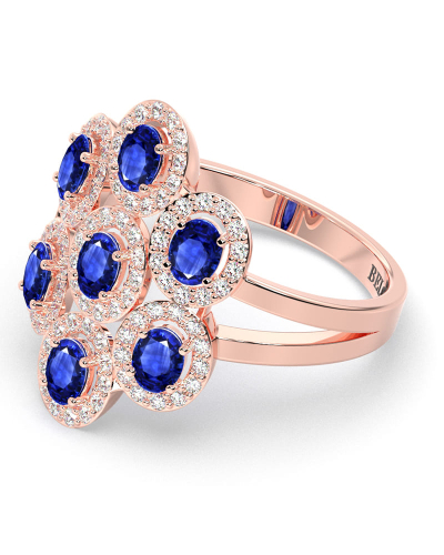 Bague en or rose 18carats saphir et diamants