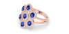 Bague en or rose 18carats saphir et diamants
