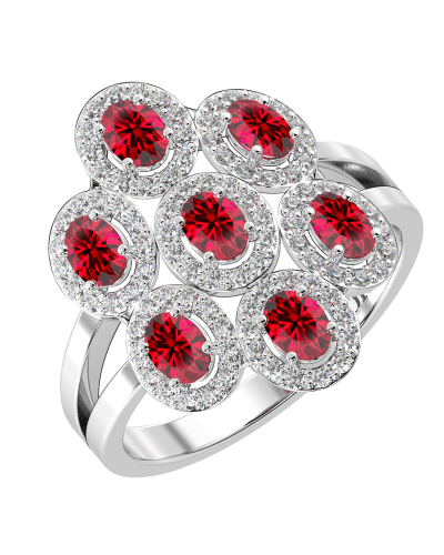 Bague en or jaune 18carats rubis et diamants