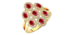 Bague en or jaune 18carats rubis et diamants