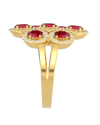 Bague en or jaune 18carats rubis et diamants