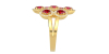 Bague en or jaune 18carats rubis et diamants