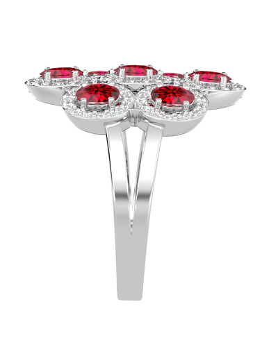 Bague en or blanc 18carats rubis et diamants