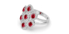 Bague en or blanc 18carats rubis et diamants