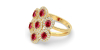 Bague en or jaune 18carats rubis et diamants