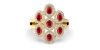Bague en or jaune 18carats rubis et diamants