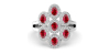 Bague en or blanc 18carats rubis et diamants
