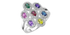 Bague en or blanc 18carats saphir et diamants
