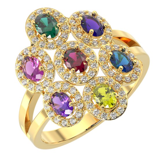 Bague en or jaune 18carats saphir et diamants