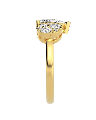 Bague toi et moi en or jaune 18carats diamants et rubis