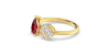 Bague toi et moi en or jaune 18carats diamants et rubis
