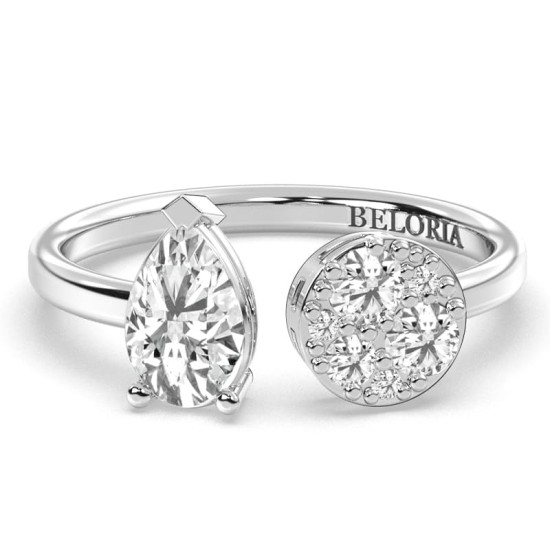 Bague toi et moi en or blanc 18carats et diamants