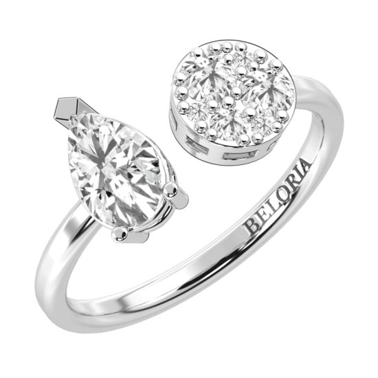 Bague toi et moi en or blanc 18carats et diamants