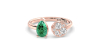 Bague toi et moi en or rose 18carats diamants et emeraude