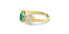 Bague toi et moi en or jaune 18carats diamants et emeraude