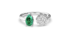 Bague toi et moi en or blanc 18carats diamants et emeraude