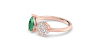 Bague toi et moi en or rose 18carats diamants et emeraude