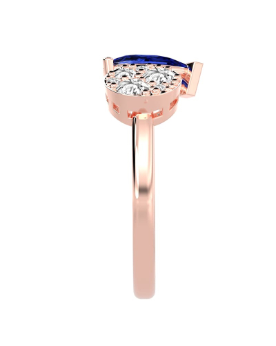 Bague toi et moi en or rose 18carats saphir et diamants