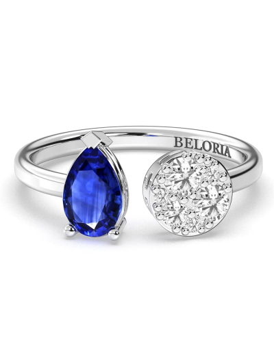 Bague toi et moi en or blanc 18carats saphir et diamants