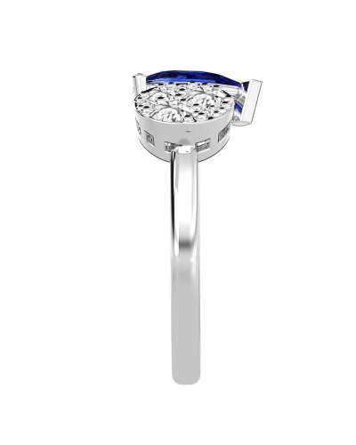 Bague toi et moi en or blanc 18carats saphir et diamants