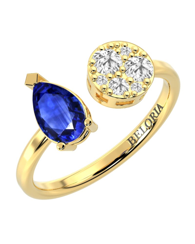 Bague toi et moi en or jaune 18carats saphir et diamants