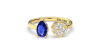Bague toi et moi en or jaune 18carats saphir et diamants