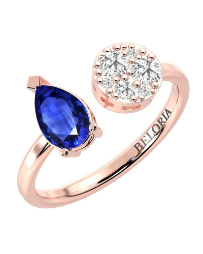 Bague toi et moi en or rose 18carats saphir et diamants