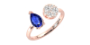 Bague toi et moi en or rose 18carats saphir et diamants