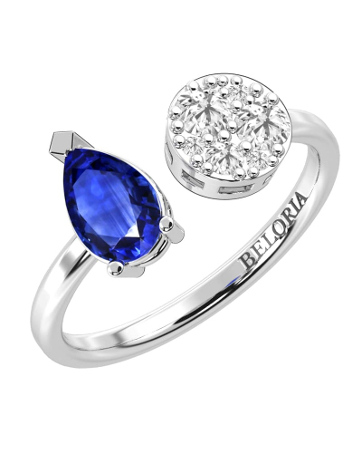 Bague toi et moi en or blanc 18carats saphir et diamants