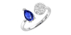 Bague toi et moi en or blanc 18carats saphir et diamants