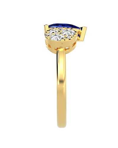 Bague toi et moi en or jaune 18carats saphir et diamants