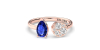 Bague toi et moi en or rose 18carats saphir et diamants