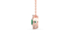 Collier halo en Or rose avec émeraude ronde