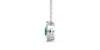 Collier halo en Or blanc avec émeraude ronde