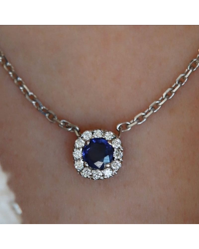 Collier diamant & saphir