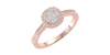 Solitaire illusions coussin halo accompagné en or rose 18k et diamants