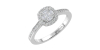 Solitaire illusions coussin halo accompagné en or blanc 18k et diamants