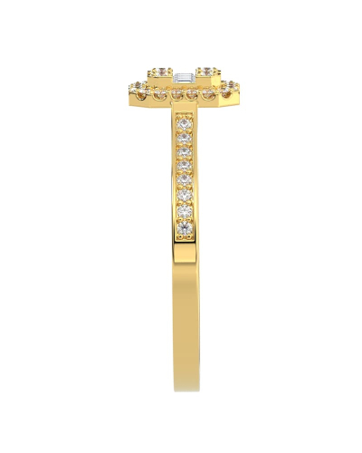 Solitaire illusions émeraude halo accompagné en or jaune 18k et diamants