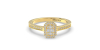 Solitaire illusions émeraude halo accompagné en or jaune 18k et diamants