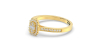 Solitaire illusions émeraude halo accompagné en or jaune 18k et diamants