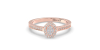Solitaire illusions ovale halo accompagné en or rose 18k et diamants