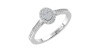 Solitaire illusions ovale halo accompagné en or blanc 18k et diamants