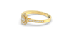 Solitaire illusions ovale halo accompagné en or jaune 18k et diamants